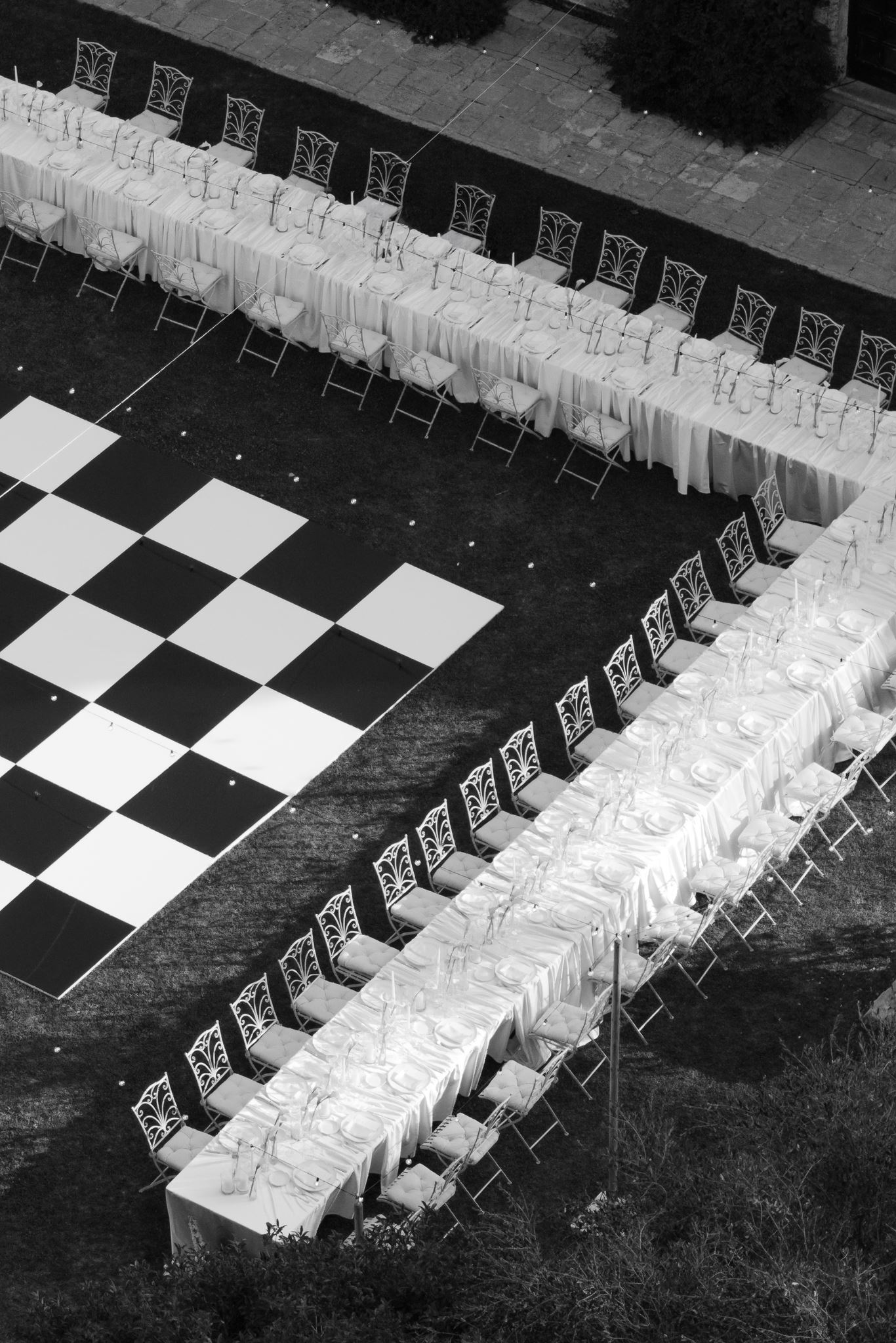 chess dance floor from fabove